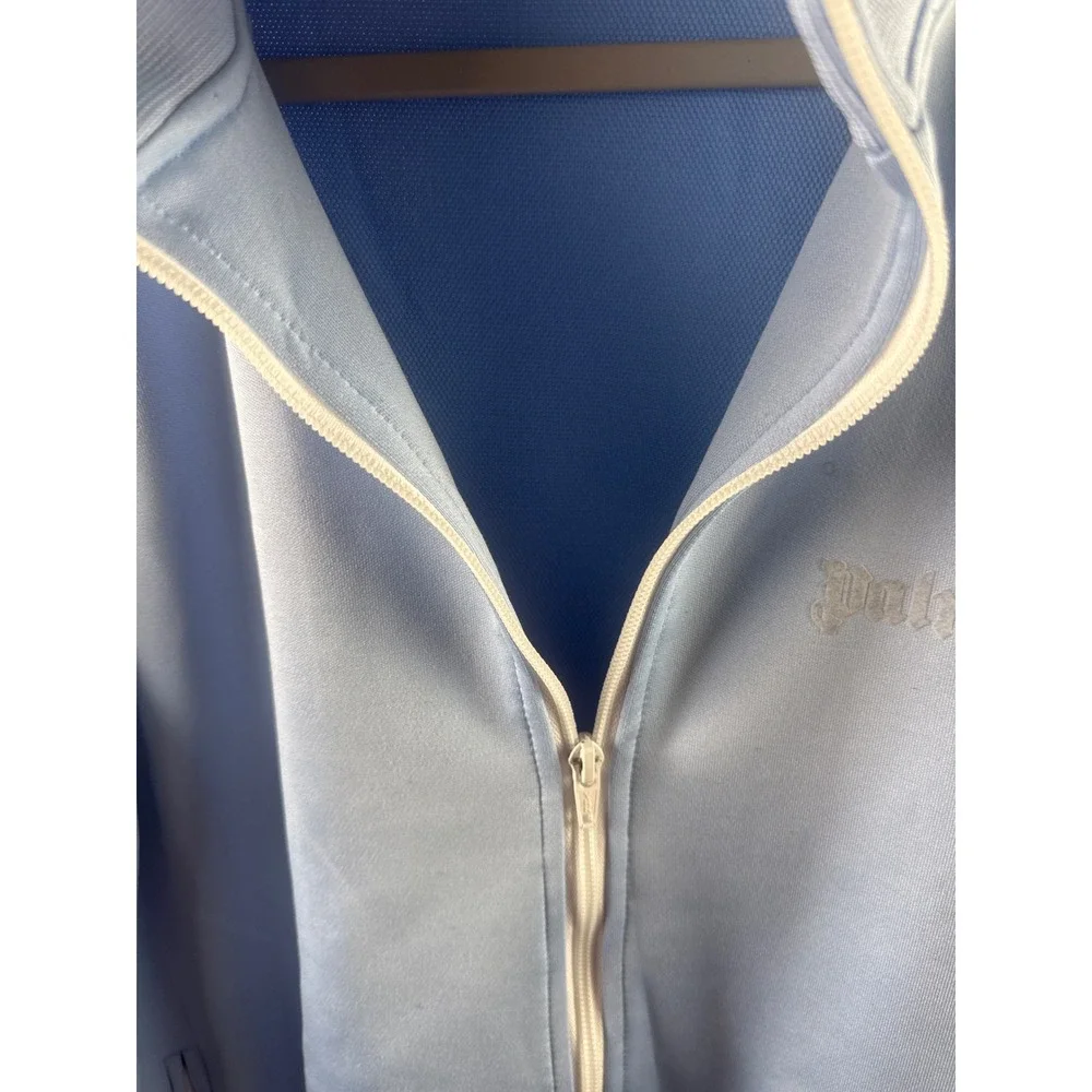 Palm Angels Track Jacket Mens L Light Blue Excellent Side Stripe Zip Up
